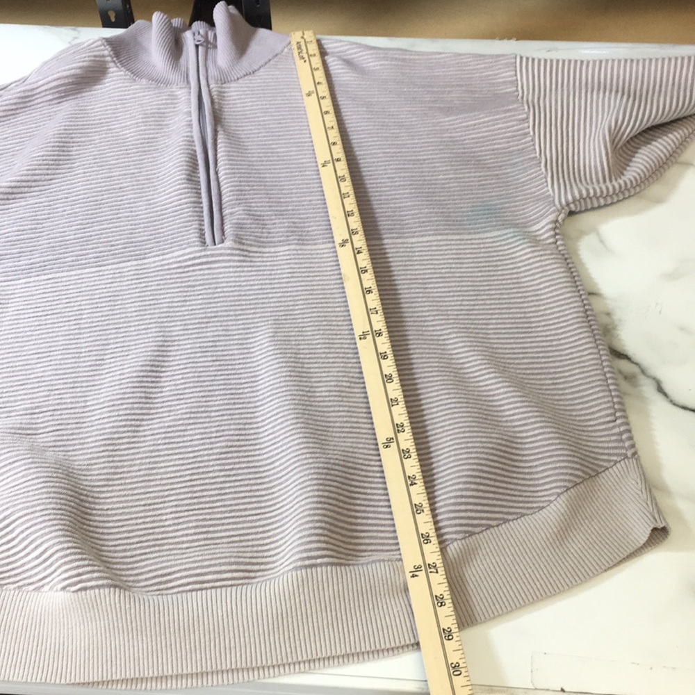 Offline By Aerie Purple Striped Quarter Zip Sweater Womens XXL Pullover - Picture 6 of 14